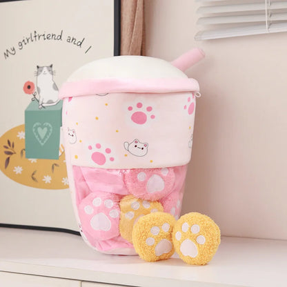 Various Play Doll Boba Plushies Mini Dolls in a Boba Cup Can Flip Boba Tea Toy Many Size Boba Tea Cushions for For Kids Girl