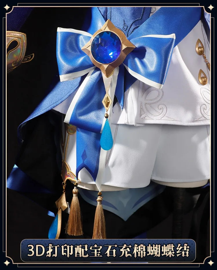 iCoser Focalors Furina Cosplay Costume Wig Dress Genshin Impact Fontaine Uniform Hat Pneuma Ousia God of Justice for Women Props