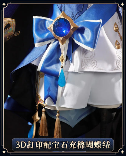 iCoser Focalors Furina Cosplay Costume Wig Dress Genshin Impact Fontaine Uniform Hat Pneuma Ousia God of Justice for Women Props