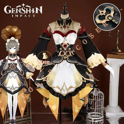 Genshin Impact Sandrone Cosplay Costume Wig Marionette Dress Headwear Eleven Fatui Harbingers Halloween Women Girls Role Play