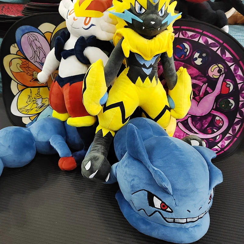 70cm Pokemon Lucario Large Plush Toys Greninja Zeraora Cinderace Glaceon Stuffed Giant Pokémon Eevee Anime Kids Christmas Gift