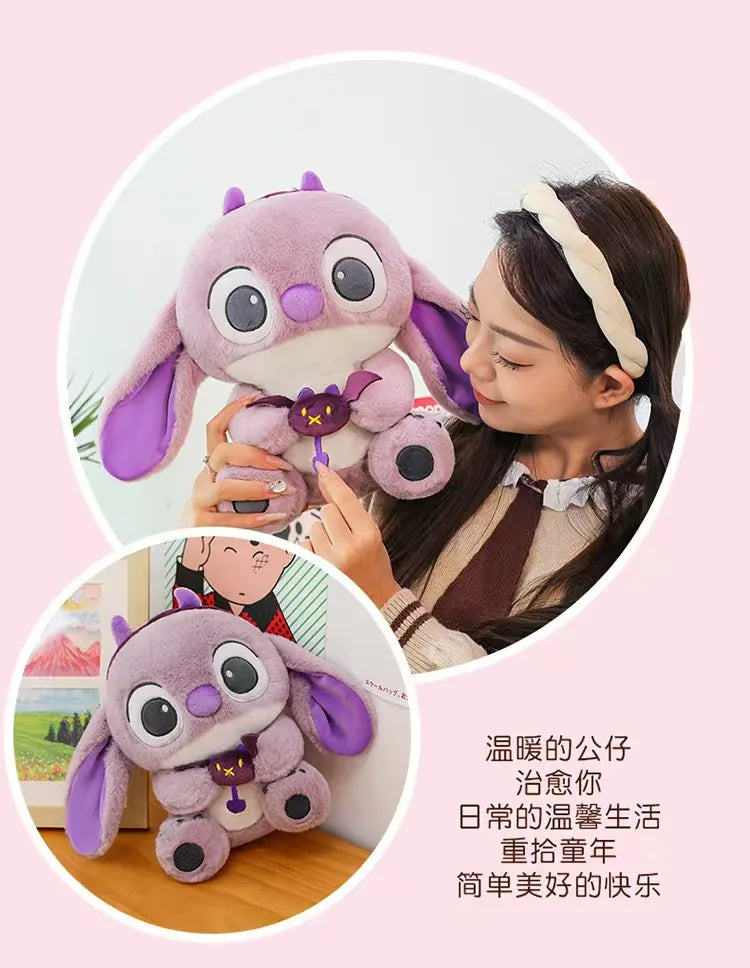 30CM-80CM Lilo & Stitch New Disney Plush Toy Cartoon Scrump Stuffed Doll Soft Anime Pillow Souvenir Kawaii Birthday Gift