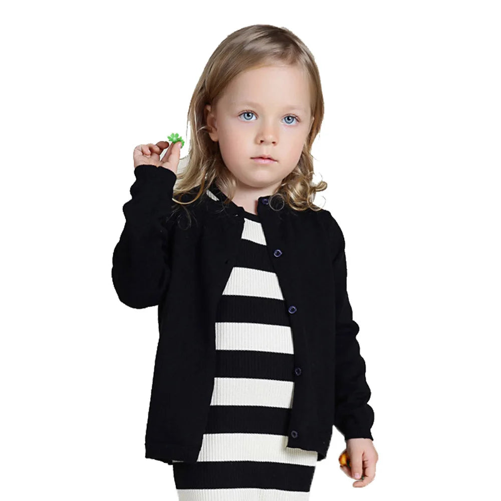 Boys Girls Sweater Cardigans 1 to 2 3 4 5 6 7 8 9 Years 2024 Cotton Baby Kids Sweaters Plain Knit Spring Autumn Children Clothes