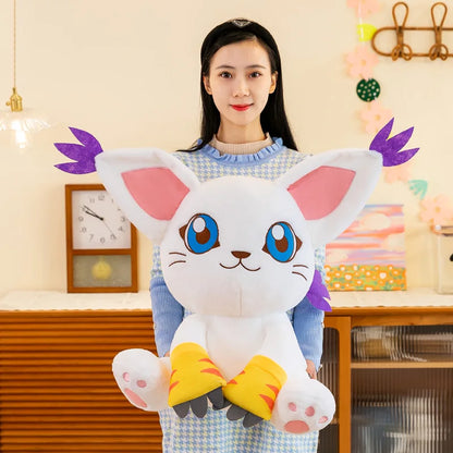 40-80CM Large Big Size Gatomon Plushies Tailmon Peluche Cartoon Anime Plush Comfortable Soft Doll Children's Ornament Toy Gifts