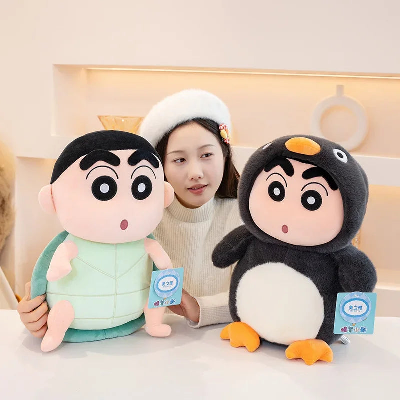 40cm Penguins Crayon Shin Chan Plush Toy Kawaii Tortoise Shin Chan Plushies Soothing Doll Cartoon Japanese Style Doll Gifts Gir