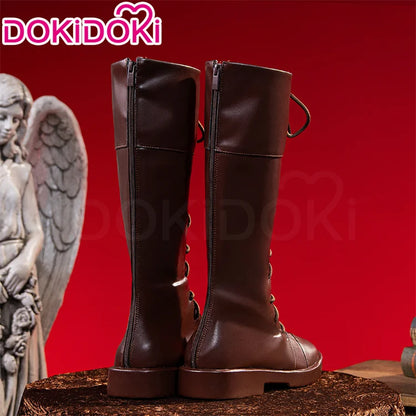 The Doll Gehrman Lady Maria Cosplay Shoes Game Bloodborne Cosplay DokiDoki Men Hunter Black Brown Boots Gehrman Halloween Shoes