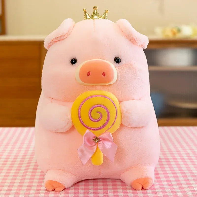 New 30cm Crown Stick Pig Doll Dwen Dwen Pig Plush Toy Children's Doll Cloth Doll Indoor Decoration Children's Gift