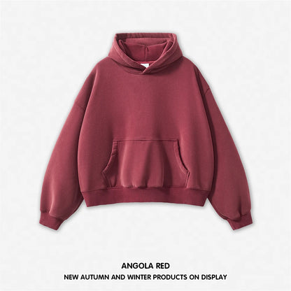 ZODF New 2025 Winter Man 350gsm Washed Fleece Hoodies Unisex Loose Boxy Style Hooded Pullovers Brand Outwears HY0041