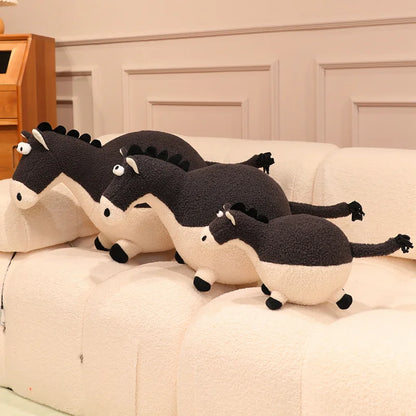 Cute Cartoon horse Plush Throw Pillow Toy Anime Stuffed Animals Round Fat Chubby Plushies Cushion Doll For Home Decor