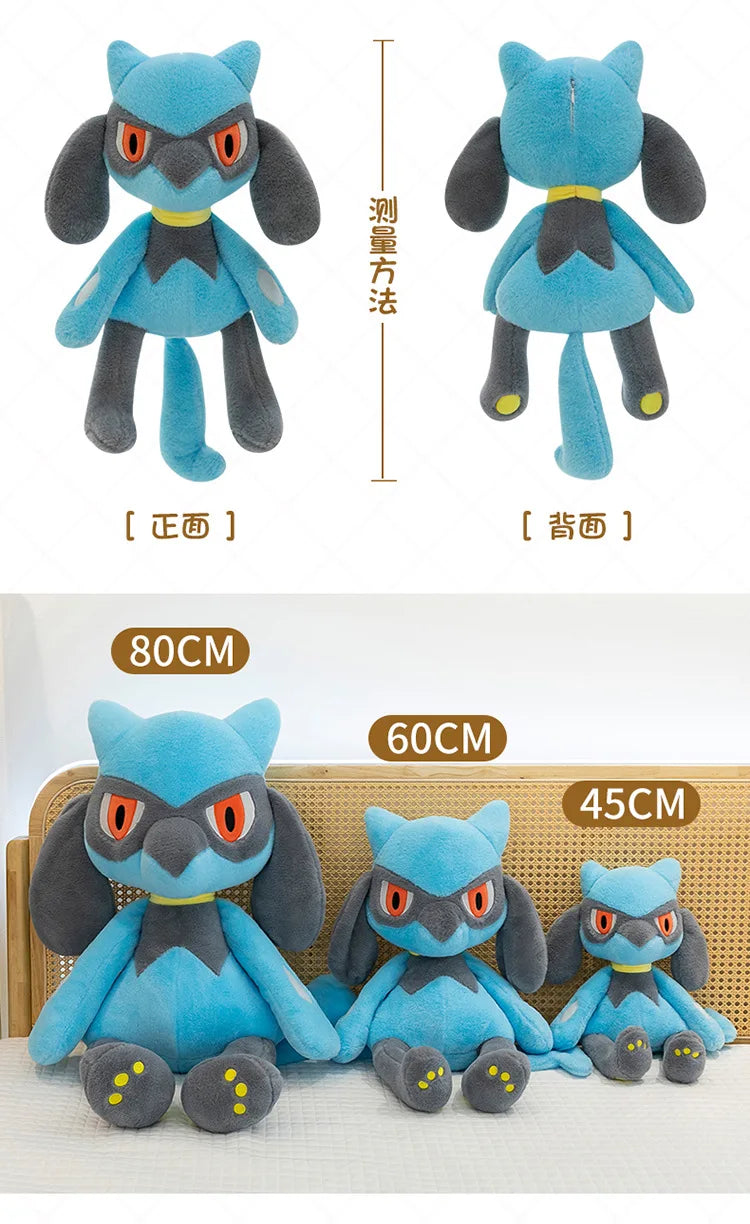 40CM Big Size Pokemon Plushies Lucario Peluche Cartoon Anime Kawaii Stuffed Comfortable Soft Doll Stuffed Ornament Gift