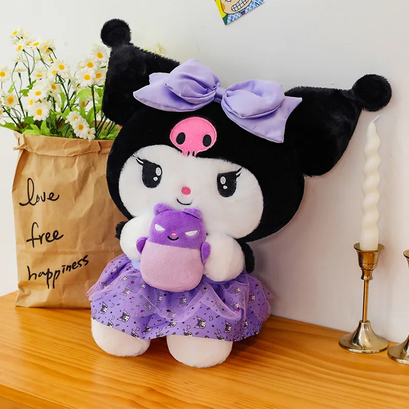 new 45/55/75cm Big Size Kuromi My Melody Sanrio Anime Plush Stuffed Doll Room Decoration Plushies Pillow Ornaments Holiday Gifts