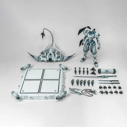 White Ghost CD-07W Series Alloly Die Cast Frame Action Figure Exquisite Desktop Decore Die-Cast Assembly Model Toy Surprise Gift
