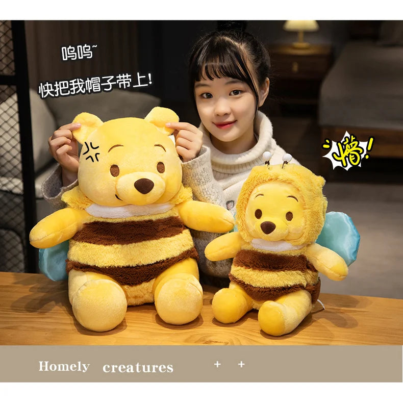 50cm Genuine Disney Bee Winnie The Pooh Plush Toys Pillow Kawaii Anime Bear Stuffed Doll Toys For Children's Birthday Xmas Gifts