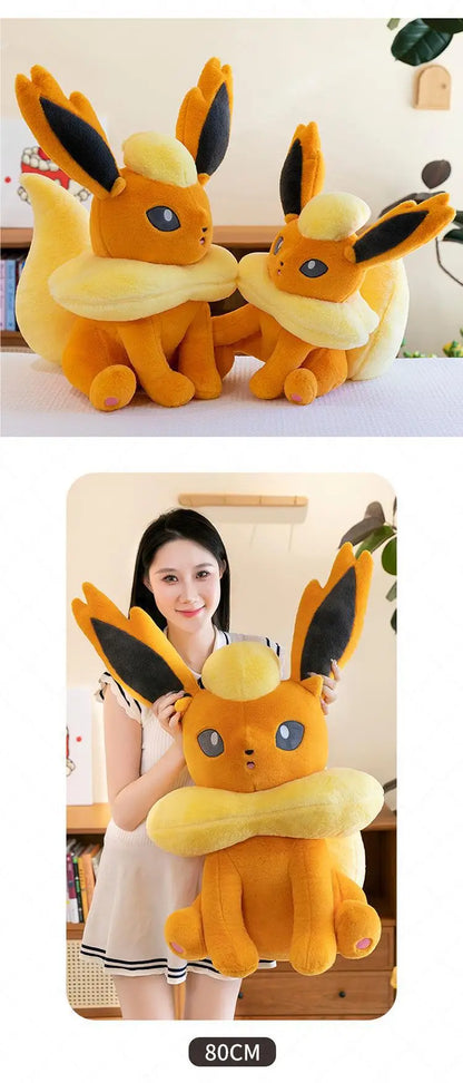 45/60/80CM Pokemon Flareon Plushies Cartoon Anime Stuffed Kawaii Ornament Comfortable Soft Doll Children's Toys Peluche Gift