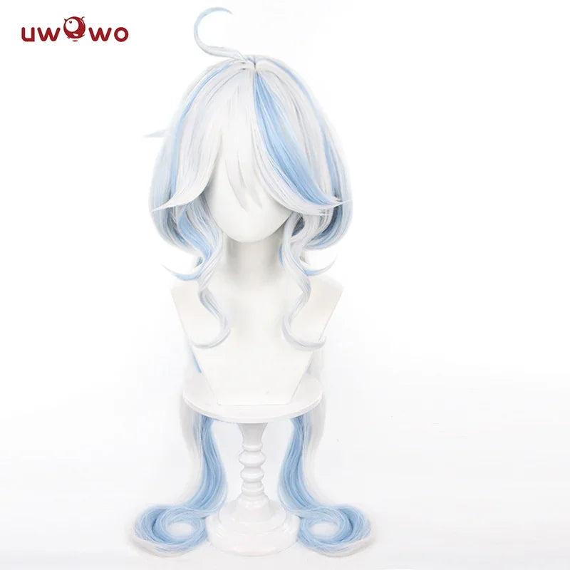UWOWO Furina Cosplay Wig Game Genshin Impact Furina Fontaine Cospaly Wig Light Blue And Silver Long Hair