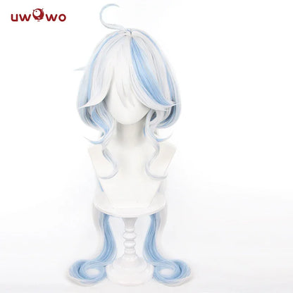 UWOWO Furina Cosplay Wig Game Genshin Impact Furina Fontaine Cospaly Wig Light Blue And Silver Long Hair