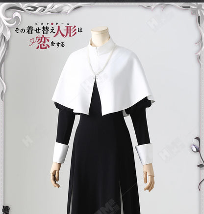 Anime My Dress-Up Darling Marin Kitagawa Cosplay Costume Nun Dress Uniform Hat Necklace Season 2 Halloween Party for Women Girls