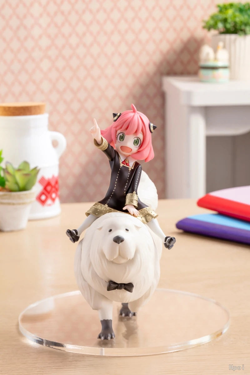 14cm SPY×FAMILY Anya Anime Figure Bond Anya Forger Action Figures Kawaii Girl Riding Dog Figurine PVC Collection Model Doll Toy