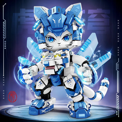 2025 Kung Fu Style 12-in-1 Mechanical Panda & Zodiac Building Blocks Set, Articulated Animal Model Toys for Boys Birthday Gifts