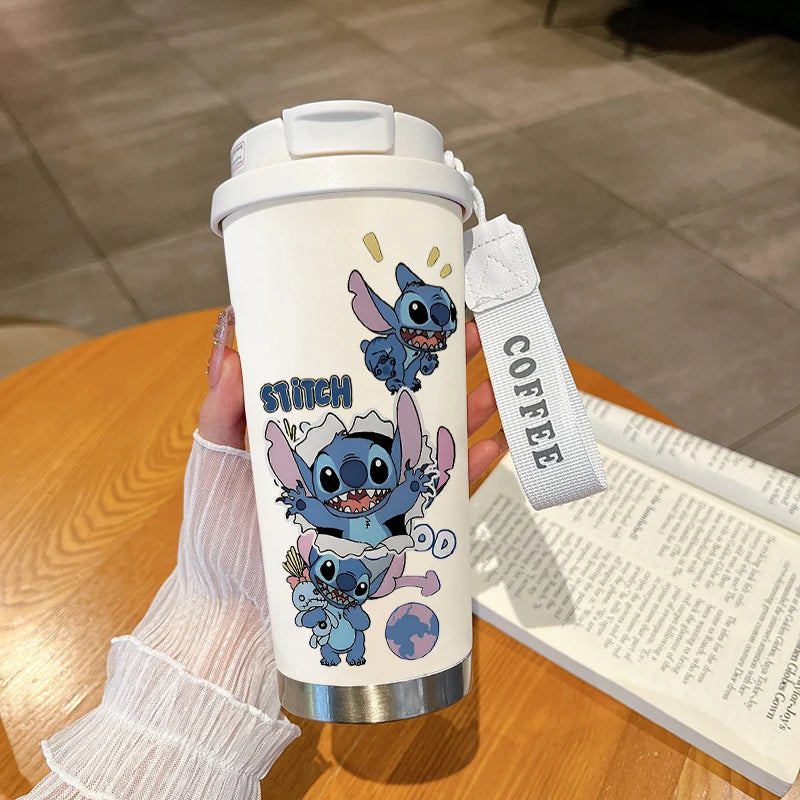 Disney Cup Anime Lilo & Stitch Water Bottle Water Cup Student Kid Anime Stitch Insulated Cup Stainless Steel Drinking Cups Gifts