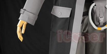 iCoser Anime Gachiakuta Enjin Cosplay Costume Wig Uniform Earrings Choker Akuta Cleaners Halloween Party for Women Men Carnival