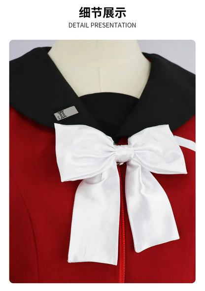 iCoser The Hundred Line Kako Tsukumo Cosplay Costume Red Sailor Suit Skirt Hairband Last Defense Academy Halloween Women Girls