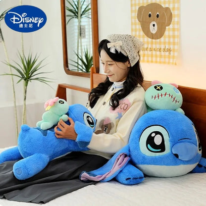 60/80/100cm Big Size Stitch Disney Anime Plush Stuffed Doll Kawaii Room Decoration Plushies Children's Pillow Holiday Gift