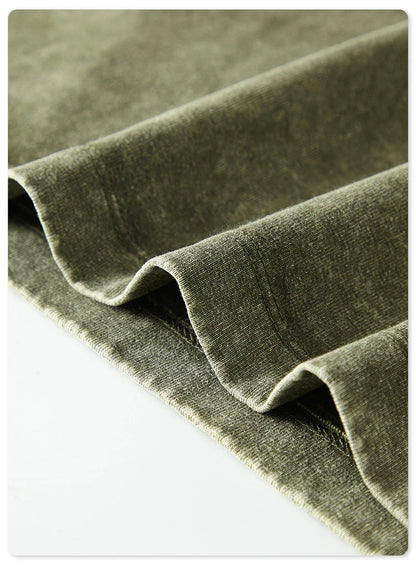 ZODF Retro 2025 Men Autumn Batik Washed T Shirt Unisex Oversized Basic Long Sleeve Solid 270gsm Cotton T-Shirts Tees HY0641