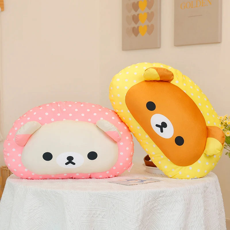 Kawaii Rilakkuma Throw Pillow Soft Back Cushion Sofa Bed Home Decor Cuddly Plushies Cartoon Sleeping Pillow Bedside Cushion