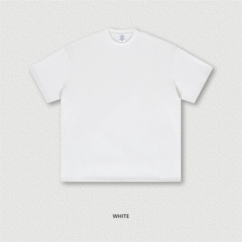 ZODF New 2025 Heavy Weight 305gsm Solid Cotton T Shirts For Men Unisex Summer Oversized Noshrink Basic T-Shirt Brand Tops HY0475