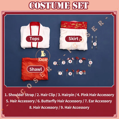 Maomao Cosplay Costume Red Dress Wig Anime The Apothecary Diaries Season 2 Kusuriya No Hitorigoto Halloween Party for Women Girl