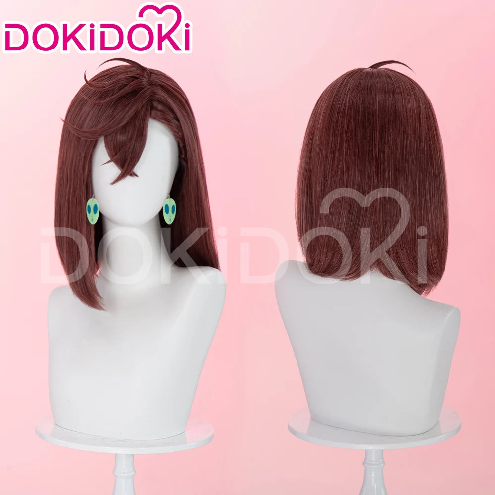 IN STOCK Momo Ayase Wig Anime Dandadan Cosplay DokiDoki Women 38cm Brown Short Hair Ayase Momo Maid Halloween Ear Clips Free Cap
