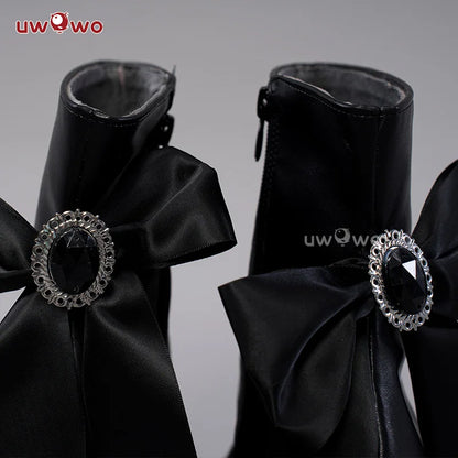 UWOWO Genshin Impact Navia Cosplay Shoes Fontaine Rococo Style Dress Cospaly Shoes Boots