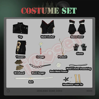 Zenless Zone Zero Isolde Cosplay Costume Wig Uniform Headwear Pendant Halloween Party Women Girls Props Game Role Play Outfit