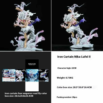 2025 22cm One Piece Handheld Gk Iron Curtain Nika Luffy Second Generation Double Headed Removable Model Ornament Birthday Gift