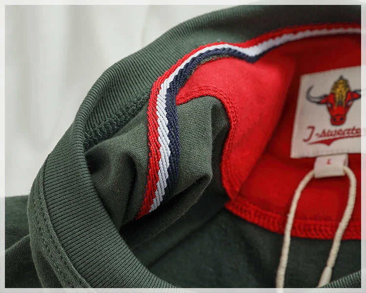 Autumn New American Retro Long-sleeved O-neck Letter Printed T-shirt Men's Fashion Simple 100% Cotton Washed Casual Sport Tops