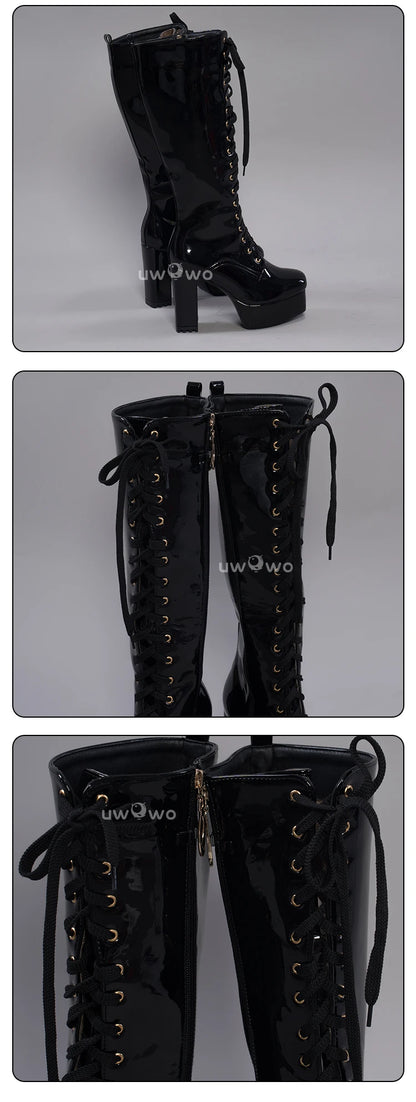 UWOWO Cosplay Shoes Universal Shoes Boots Black Blue White Rose High Tube Boots