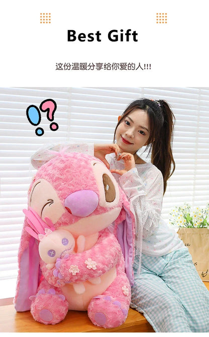 30/85cm Lilo and Stitch Disney Plush Toys Pink Kawaii Scrump Anime Cartoon Plushie Sakura Stich Dolls Soft Stuffed Gift for Kids
