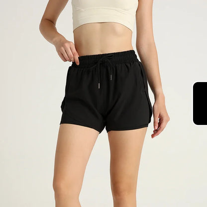 Codex Sports Women’s Lightweight High Waist Loose Yoga Shorts Quick Dry Breathable Athletic Running Outdoor - Black / S