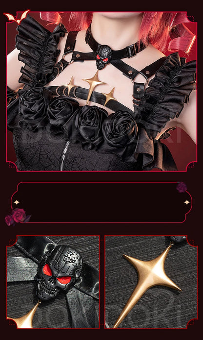 Tetoo Cosplay Costume Game Cosplay DokiDoki-R Women Cute Halloween Evil Dress Kasanee Tetoo Cosplay Wings
