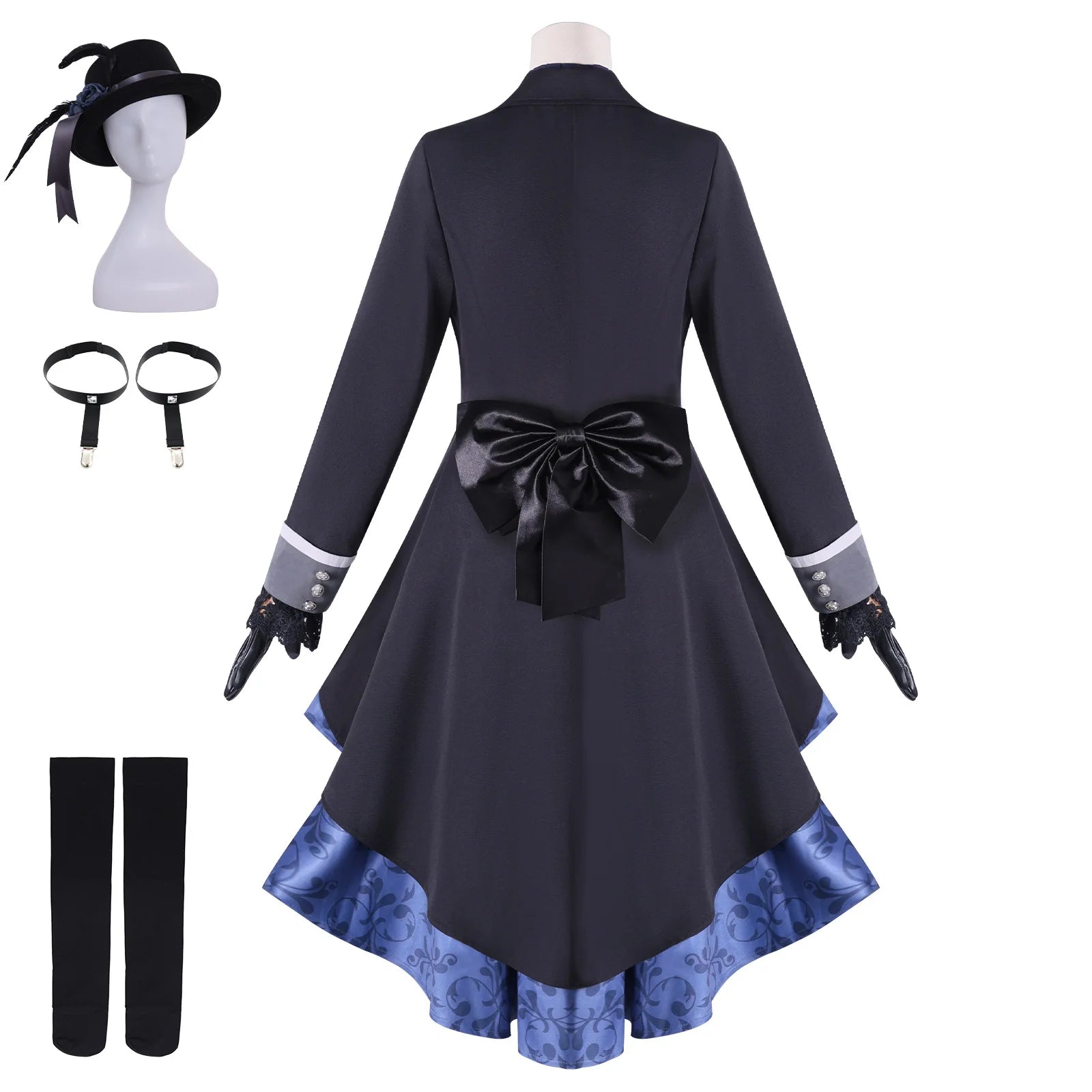 Black Butler Ciel Phantomhive Cosplay Costume Polyester Unisex Set