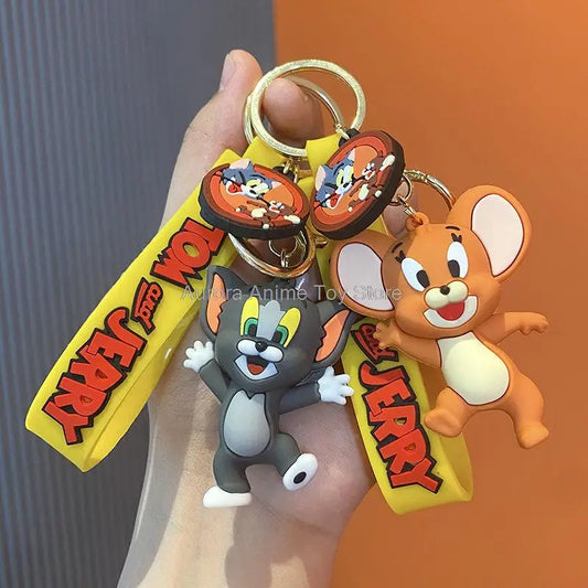 Cartoon Anime Disney Keychain Tom and Jerry Toys Doll Car Cute Keychains Bag Pendant Action Figure Pendant Kids Toys Gifts