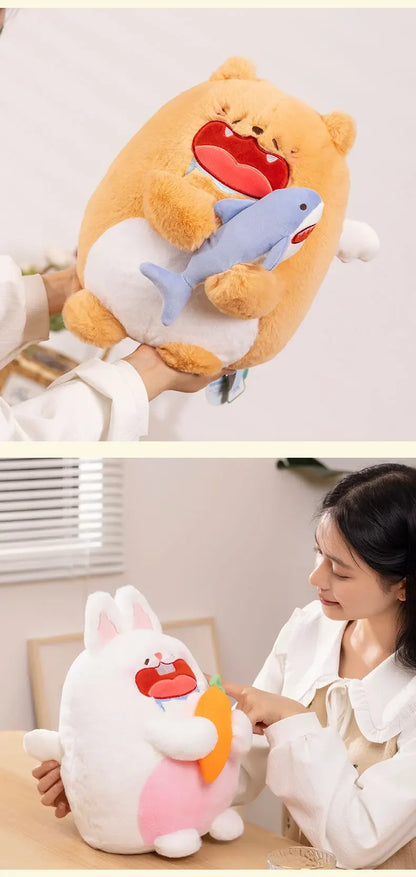 Cute Little Cat and Little Rabbit Pillow Doll Funny Cloth Doll Girl Sleeping Doll Gift Plush Toy Plush Pillow Children's Gift