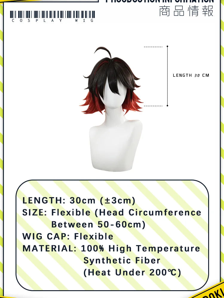 IN STOCK GaMing Wig Game Genshin Impact DokiDoki Men Hair Cosplay Hair Heat Resistant Synthetic Free Wig Cap