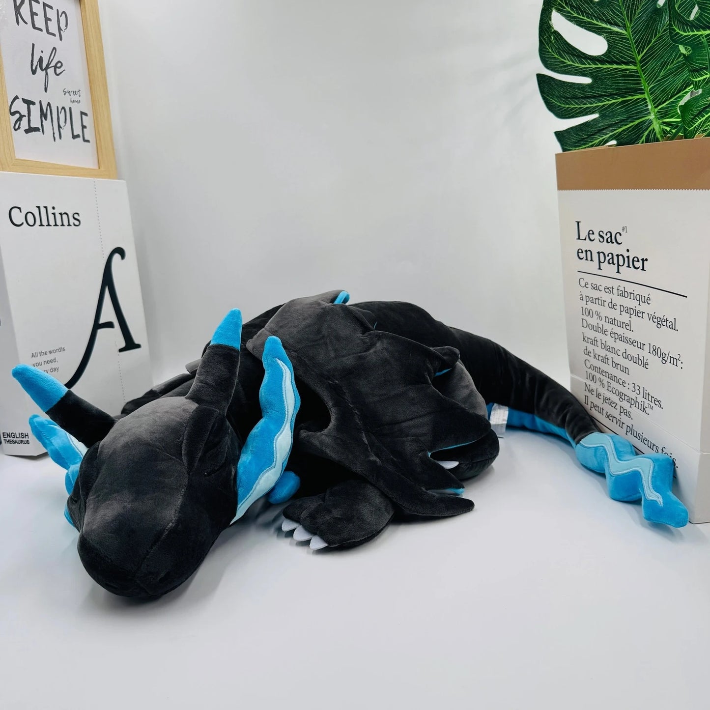 50cm Big Size Pokemon Black Charizard Sleeping Anime Plush Stuffed Doll Room Decoration Plushies Pillow Ornaments Children Gift