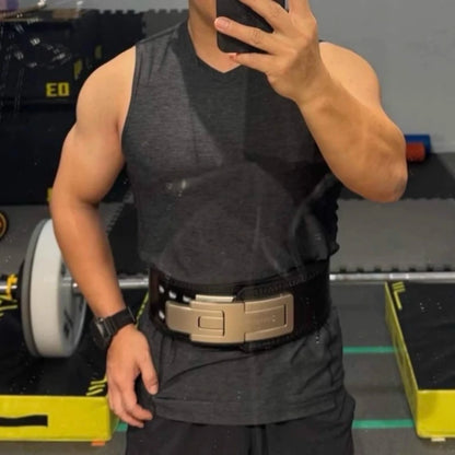 Weightlifting Belt Cowhide Leather Lever Buckle Waist Support for Powerlifting Squat Deadlift Gym Training