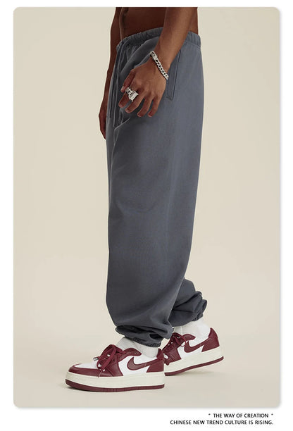 ZODF New Men Heavy Weight 440gsm Solid Sweatpants Unisex Loose Basic Casual Comfortable Sport Pants Joggers Streetwears HY0628