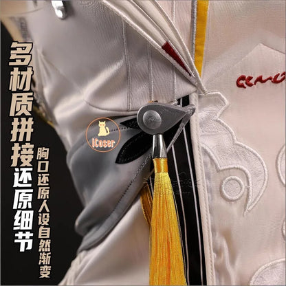 Zenless Zone Zero Ye Shunguang Cosplay Costume Wig White Dress Headwear Yunkui Summit Halloween Party for Women Girls Role Play