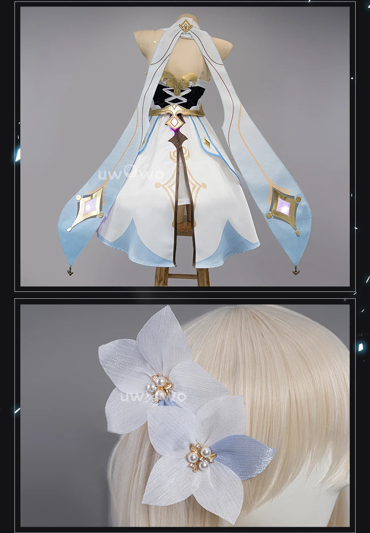 LAST BATCH UWOWO Traveler Lumine Cosplay Costume Game Genshin Impact Female Lumine Dress Full Set Oufits with Shinning Lights