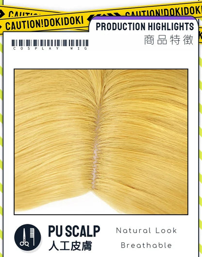 IN STOCK Princess Wig Game Cosplay DokiDoki Wig Women Cartoon Long Short Yellow Linkk Princess Cosplay Hair Free Cap Wig